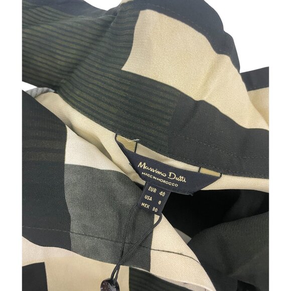 Massimo Dutti Womens Long  Dress EU 40 US 8 White Black Geometric 6605/819 NWT - Picture 4 of 14